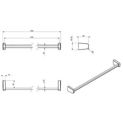 Sapho Zen törölköző tartó 500 mm króm 160945
