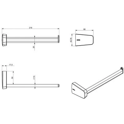 Sapho Zen Black törölköző tartó 200 mm fekete 166428