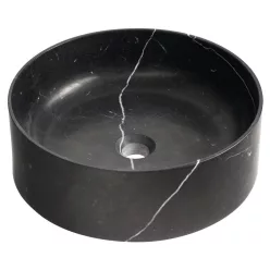 Sapho BLOK kőmosdó, átm.:40cm, matt fekete Marquin