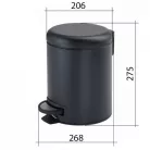 Sapho POTTY fém szemetes SoftClose matt fekete SAPHO-330914