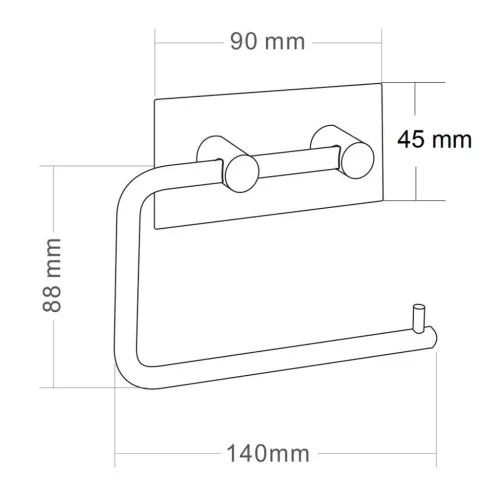Öntapadós WC-papírtartó, inox (33207)