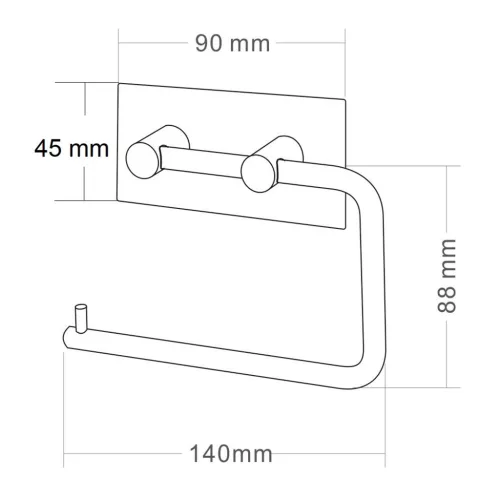 öntapadós WC-papírtartó, matt fekete (33211)
