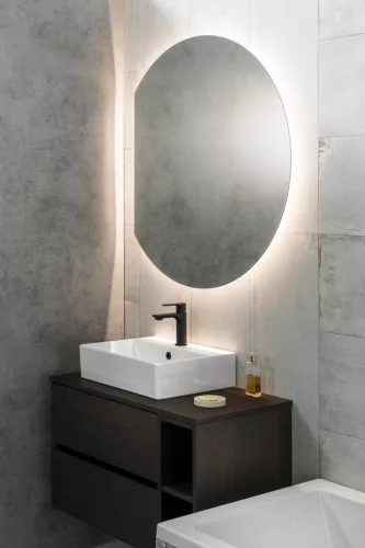 DARA CUT LED tükör fűtőszállal, 20W, átm.:100x90cm (34900CI)