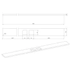 ABELINE rockstone polc, 2 furattal, 1 pohárral, 1 szappanadagolóval, 1000x12x100mm, matt fehér/fekete (AE102-0101-03)