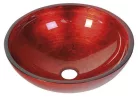 Sapho MURANO ROSSO üvegmosdó, átm:40x14cm, piros