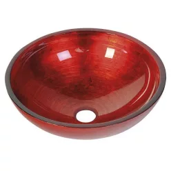 Sapho MURANO ROSSO üvegmosdó, átm:40x14cm, piros