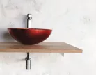 Sapho MURANO ROSSO üvegmosdó, átm:40x14cm, piros