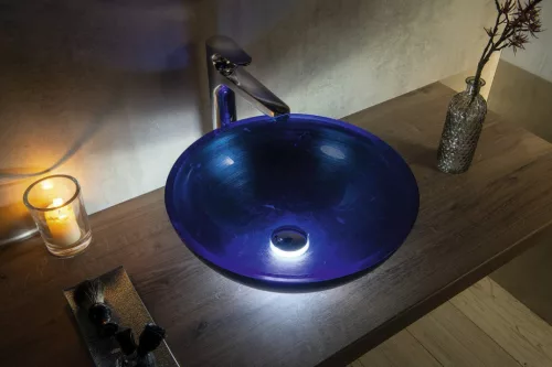 Sapho MURANO BLU üvegmosdó, átm:40x14cm, kék