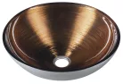 Sapho MURANO WENGE üvegmosdó, átm:40x14cm, réz/ezüst