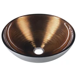 Sapho MURANO WENGE üvegmosdó, átm:40x14cm, réz/ezüst