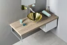 Sapho MURANO SOFT BROWN üvegmosdó, átm:40x14cm, világos barna
