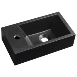   Sapho SMALL AR400B kézmosó mosdó 40×22 cm fekete matt, balos kivitel (AR400B)