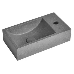 Sapho CREST jobbos beton mosdó, fekete, 40×22 cm (AR409)