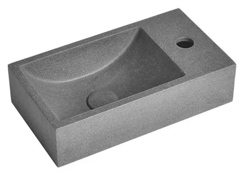 Sapho CREST jobbos beton mosdó, fekete, 40×22 cm (AR409)