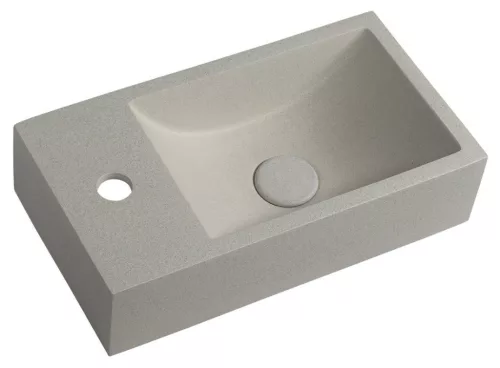 Sapho SMALL CREST betonmosdó, balos, 40x22cm, homokkő