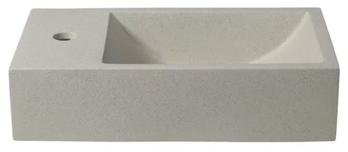 Sapho SMALL CREST betonmosdó, balos, 40x22cm, homokkő