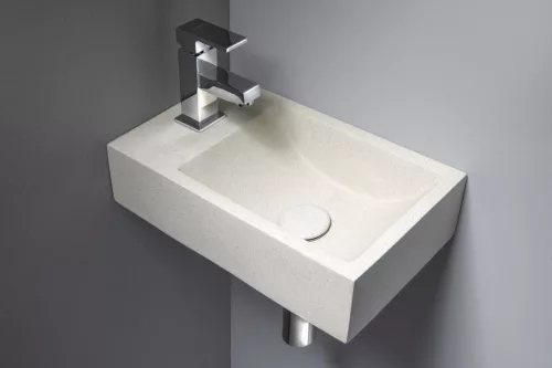 Sapho SMALL CREST betonmosdó, balos, 40x22cm, homokkő