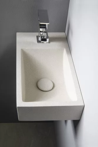 Sapho SMALL CREST betonmosdó, balos, 40x22cm, homokkő