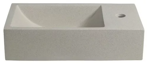 Sapho CREST jobbos beton kézmosó, falra szerelhető, 40×22 cm, bézs (AR413)