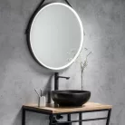 Sapho RONDANE pultra szerelhető mosdó matt fekete 40 cm (SAPHO-AR435B)