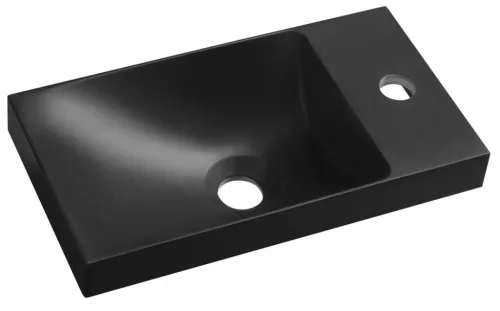 Sapho AGOS 40×22 cm öntött márvány mosdó – fekete matt (AS400B)