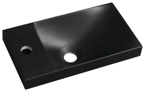 Sapho AGOS 40×22 cm öntött márvány mosdó – fekete matt (AS400B)