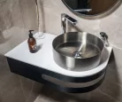 Sapho AURUM mosdó klik-klak lefolyóval, átm.:38cm, szálcsiszolt INOX