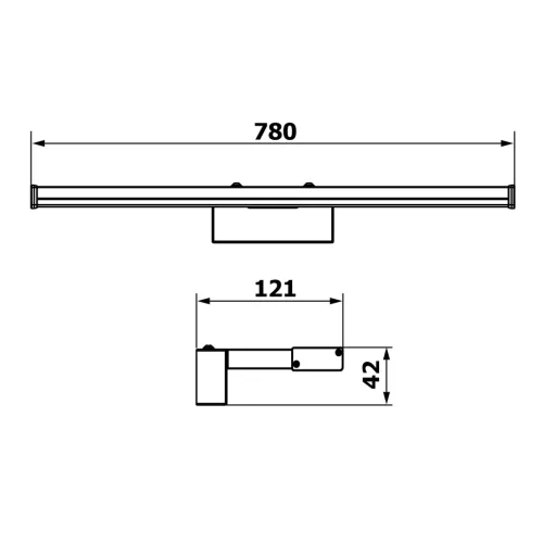 Sapho CHICAGO MAX LED világítás, 780x120x40mm, 15W, 230V, matt fekete