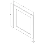 BRAND tükör, fa kerettel, 800x800 mm (BA051S)