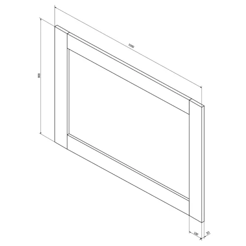 BRAND tükör, fa kerettel, 1000x800 mm (BA056S)