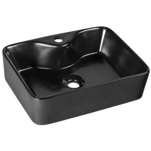 Sapho BALENA  pultra szerelhető mosdó matt fekete 48 cm SAPHO-BH7013B rajza