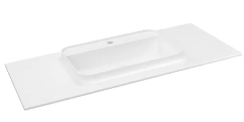 Sapho BRAHEA Rockstone mosdó és pult, 111,6x51,5cm, Rockstone, matt fehér