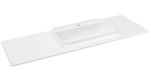 Sapho BRAHEA Rockstone mosdó és pult, 131,6x51,5cm, jobbos, matt fehér