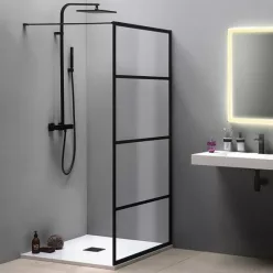 SAPHO Gelco Cure Black Walk-In zuhanyfal 80 cm fekete profil SAPHO-CB80 rajz1