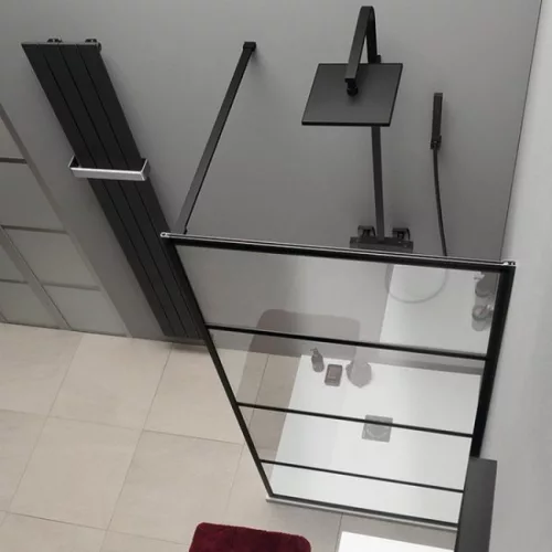 SAPHO Gelco Cure Black Walk-In zuhanyfal 80 cm fekete profil SAPHO-CB80