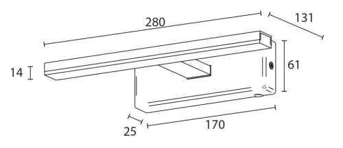 Sapho ESTHER LED lámpa, 6W, 230 V, IP44, 280x62x131 mm, króm