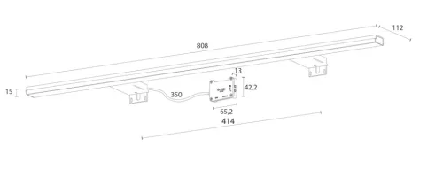 PANDORA LED világítás tükörhöz, 15W, 230V, 1270lm, IP44, 808x15x112mm, króm (E27576CI)