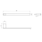 BELLA Törölközőtartó a szekrény oldalára, 400x25x70mm, matt fekete (FA311B)