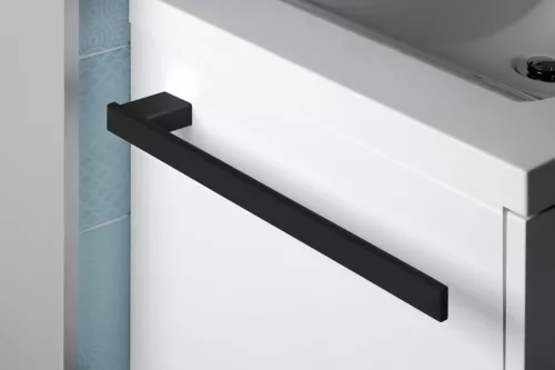 BELLA Törölközőtartó a szekrény oldalára, 400x25x70mm, matt fekete (FA311B)