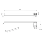 BELLA törölközőtartó a szekrény oldalára, 400x30mm, króm (FA312)