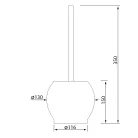 álló WC-kefe és tartó, 115x360x115mm, inox (GA1311)