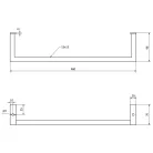 HANG törölközőtartó mosdó alá, 460x98mm, matt fekete (HG460)