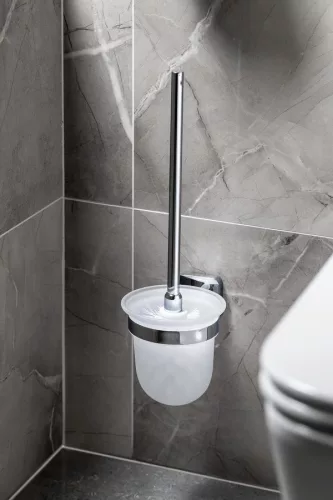 BEMETA TASI WC kefetartó, fehér kefével, 110x370x145mm, króm (154113012) (IS008)