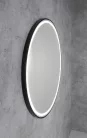 KADRIS keretes tükör LED világítással,, átm.:80cm, matt fekete (KD080)