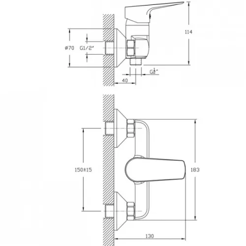 AQUALINE LOTTA fali zuhanycsaptelep matt fekete SAPHO-LT611B