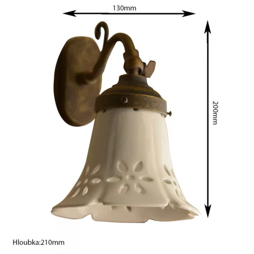 Sapho MARSALA lámpa E14 40W, 230V, keramia búrával, bronz