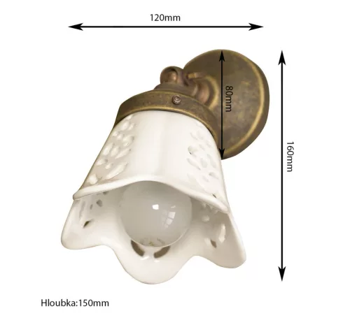 Sapho SORENTO lámpa E14 40W, 230V, keramia búrával, bronz