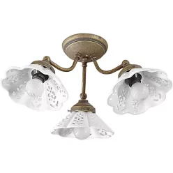 Sapho NAPOLI mennyezeti lámpa, E14 3x40W, 230V, keramia búrával, bronz