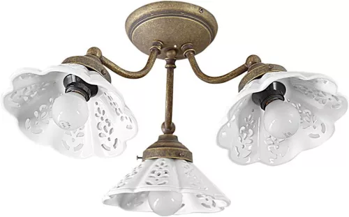 Sapho NAPOLI mennyezeti lámpa, E14 3x40W, 230V, keramia búrával, bronz