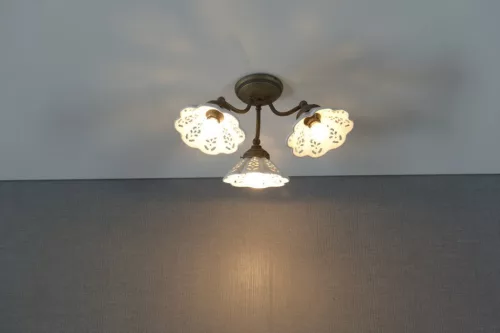 Sapho NAPOLI mennyezeti lámpa, E14 3x40W, 230V, keramia búrával, bronz